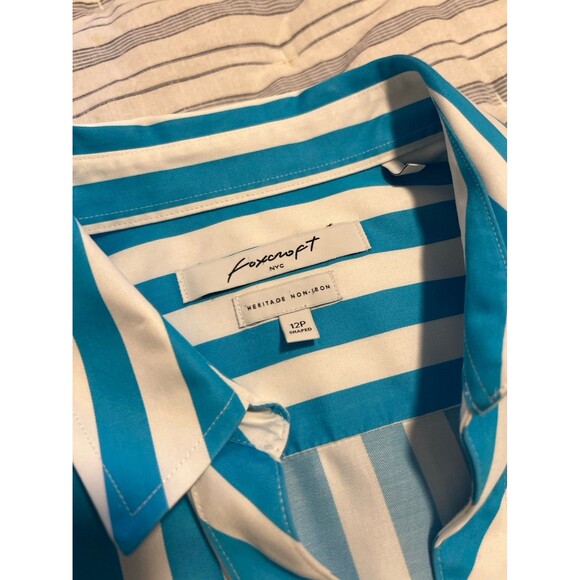 Foxcroft Women’s Heritage Non-Iron 100% Cotton 3/4 Sleeve Button Down Shirt  12P - Picture 7 of 9